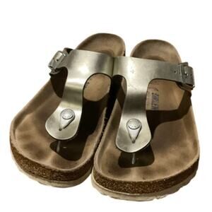 Birkenstock Gizeh Silver Sandals Women’s Sz. 41 (10-10.5)